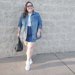 ELOQUII denim mini skirt sz 14 14P